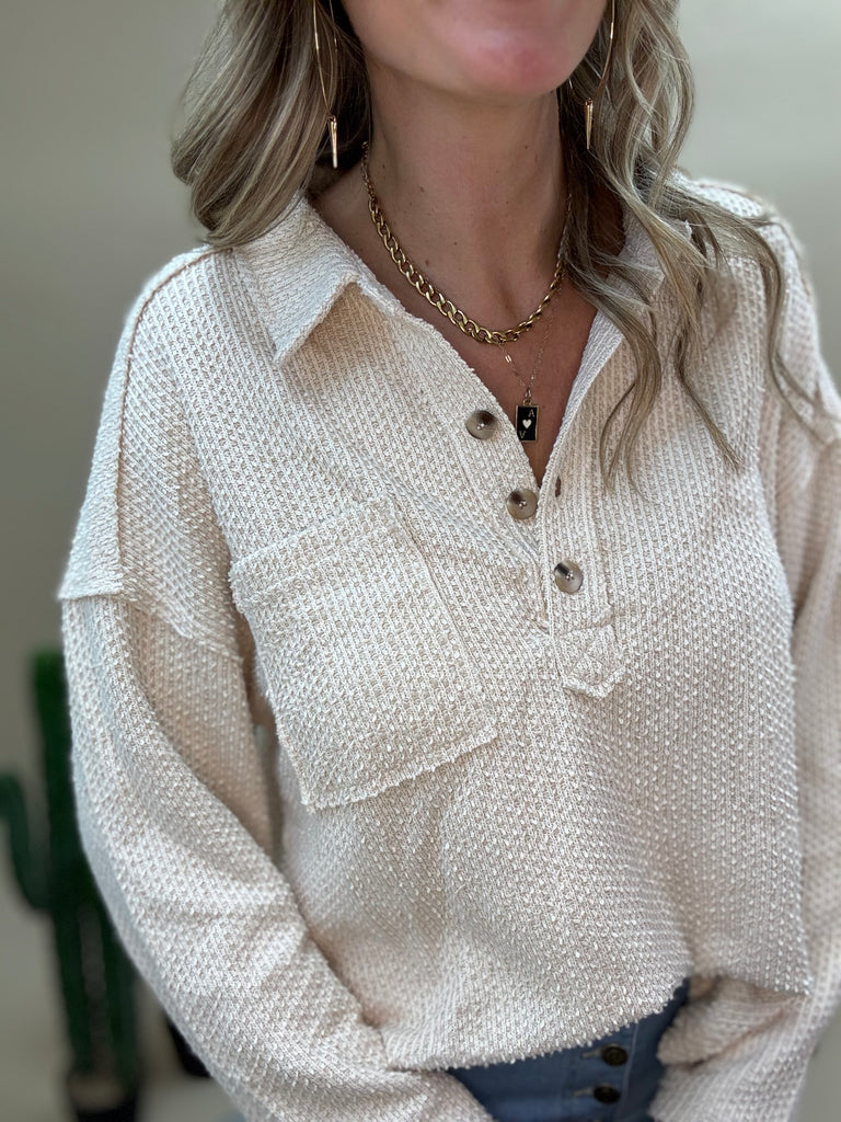 Buttercream Textured Pullover