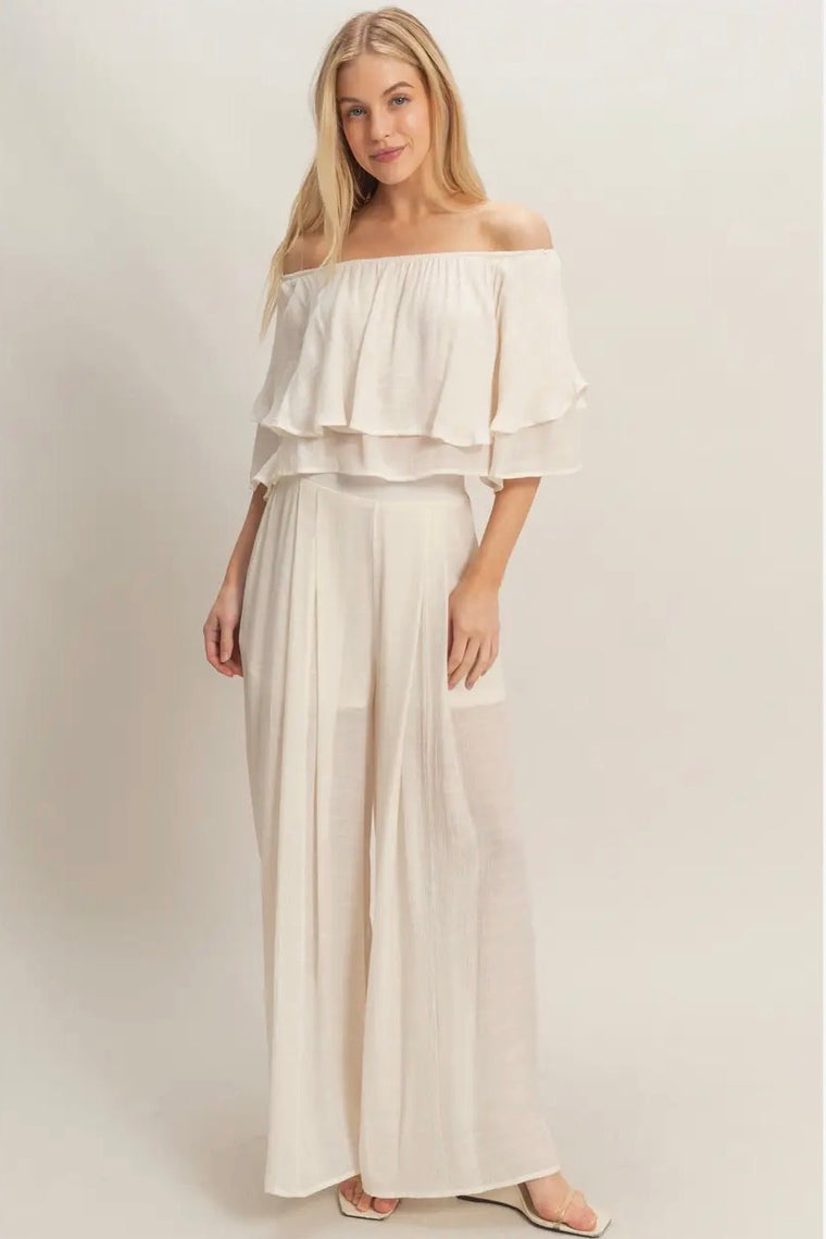 Vanilla Ruffle Pant Set