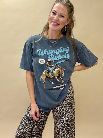 Wrangling Rebels Boyfriend T-Shirt