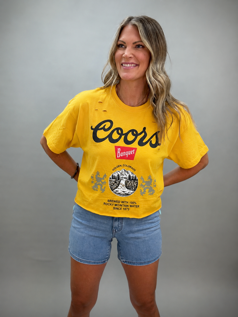 Coors Crop Distressed T-Shirt