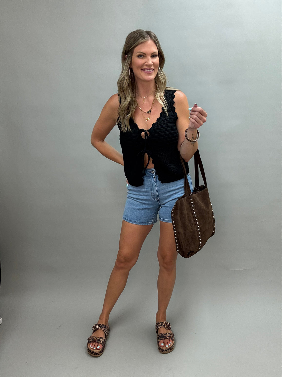 Saddle Creek Studded Tote Bag