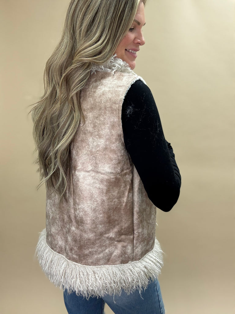 Sherpa Suede Boho Vest