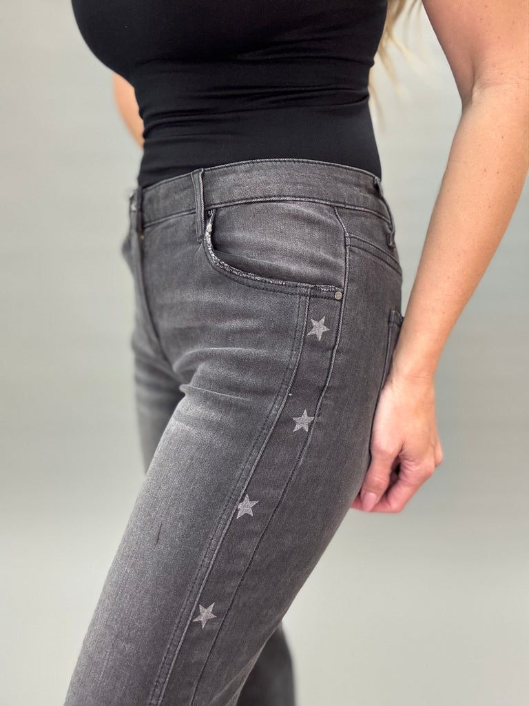 Stardust Black Washed Straight  Risen Jeans