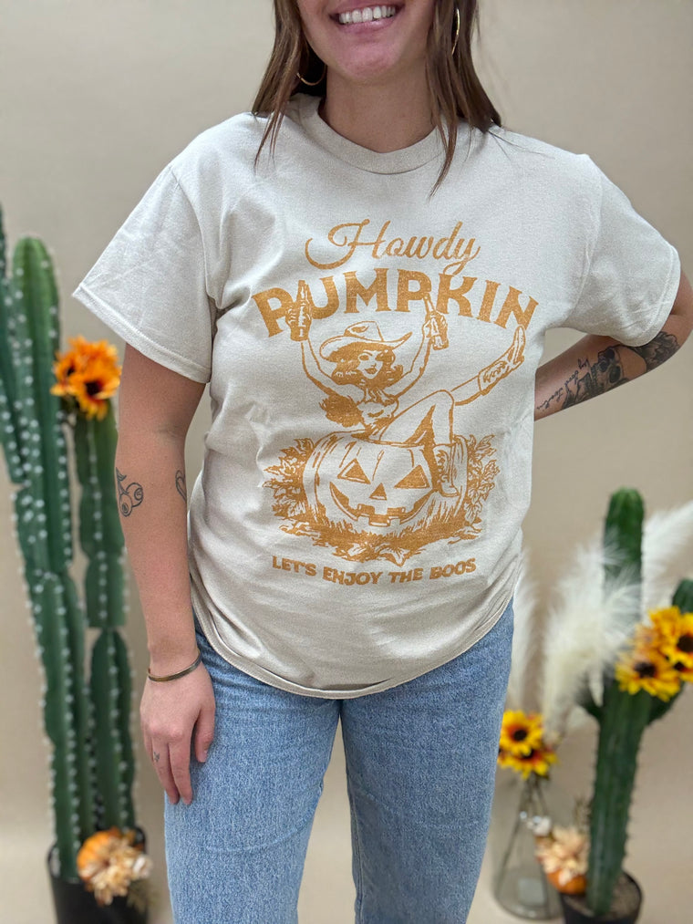 Howdy Pumpkin Over Sized  T-Shirt