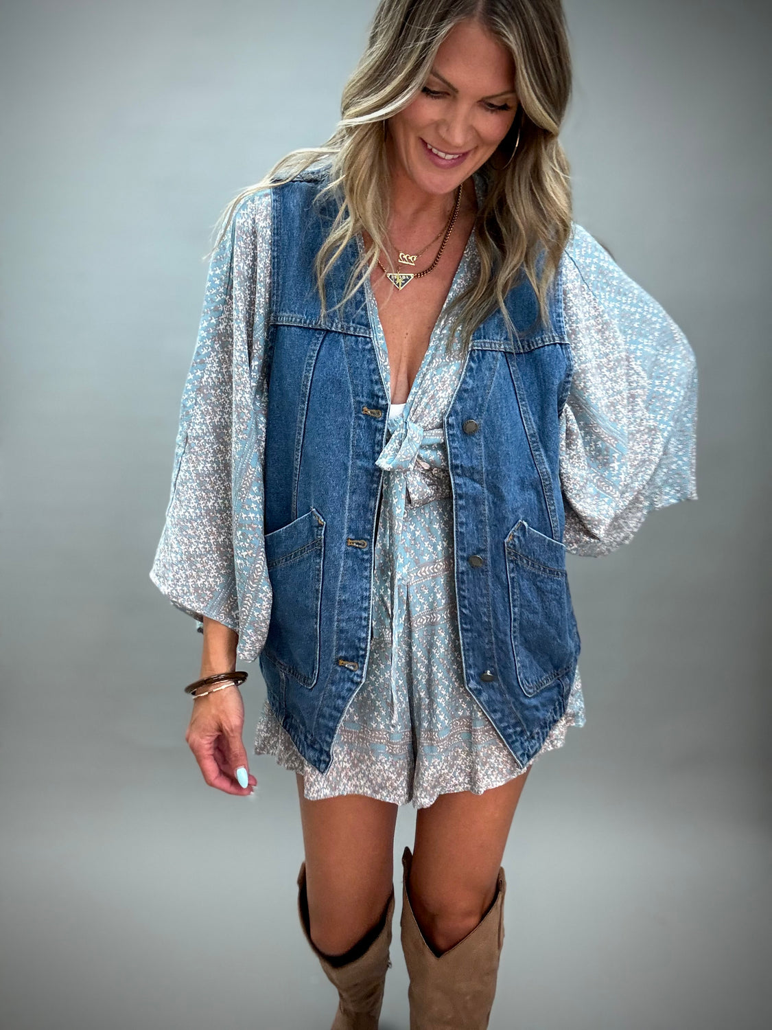 Denim Vest with Pockets