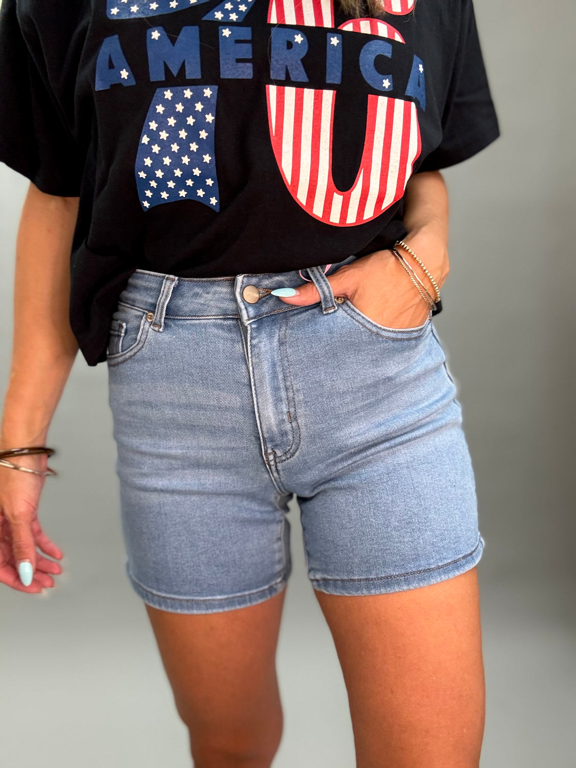 Madrè Stretch Light Wash Shorts