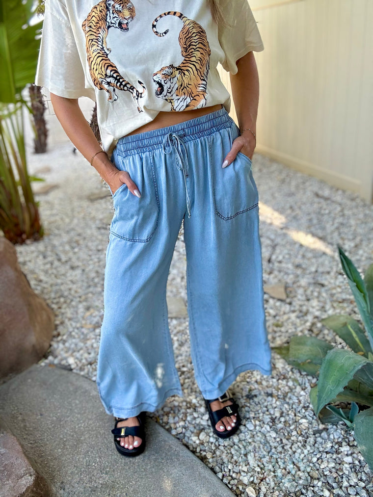Wide Leg Tencel Pants