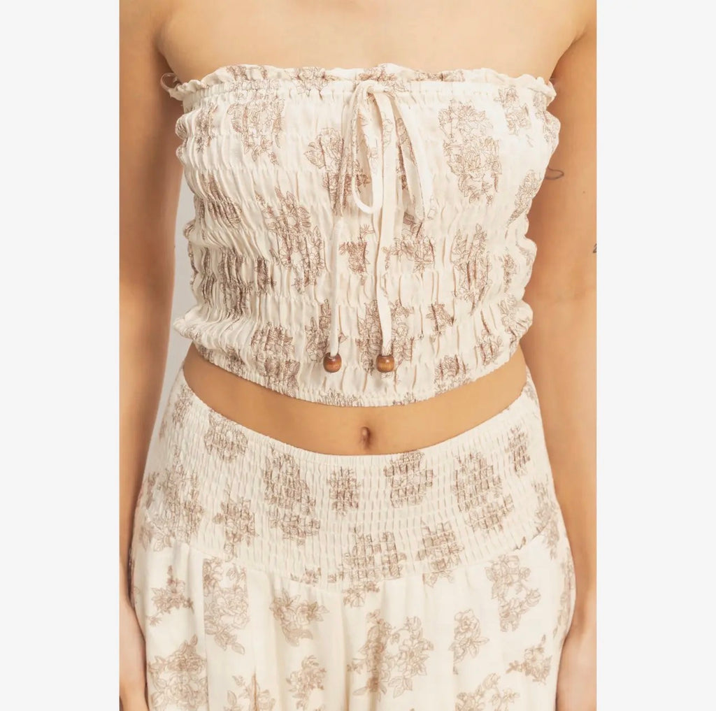 Matilda Biege Floral Pant Set
