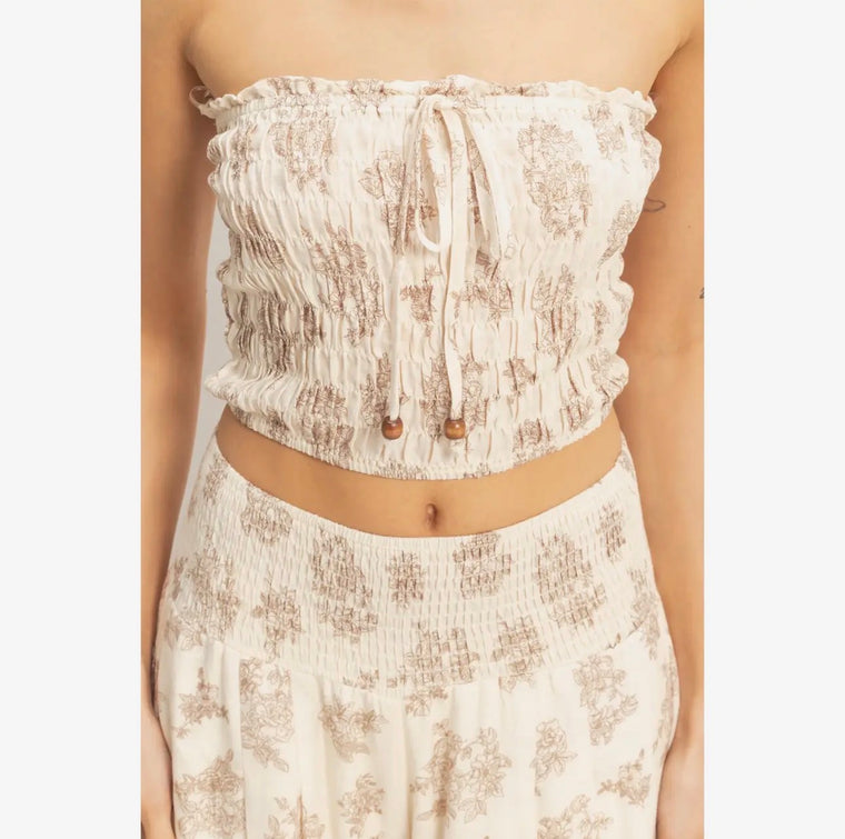 Matilda Biege Floral Pant Set