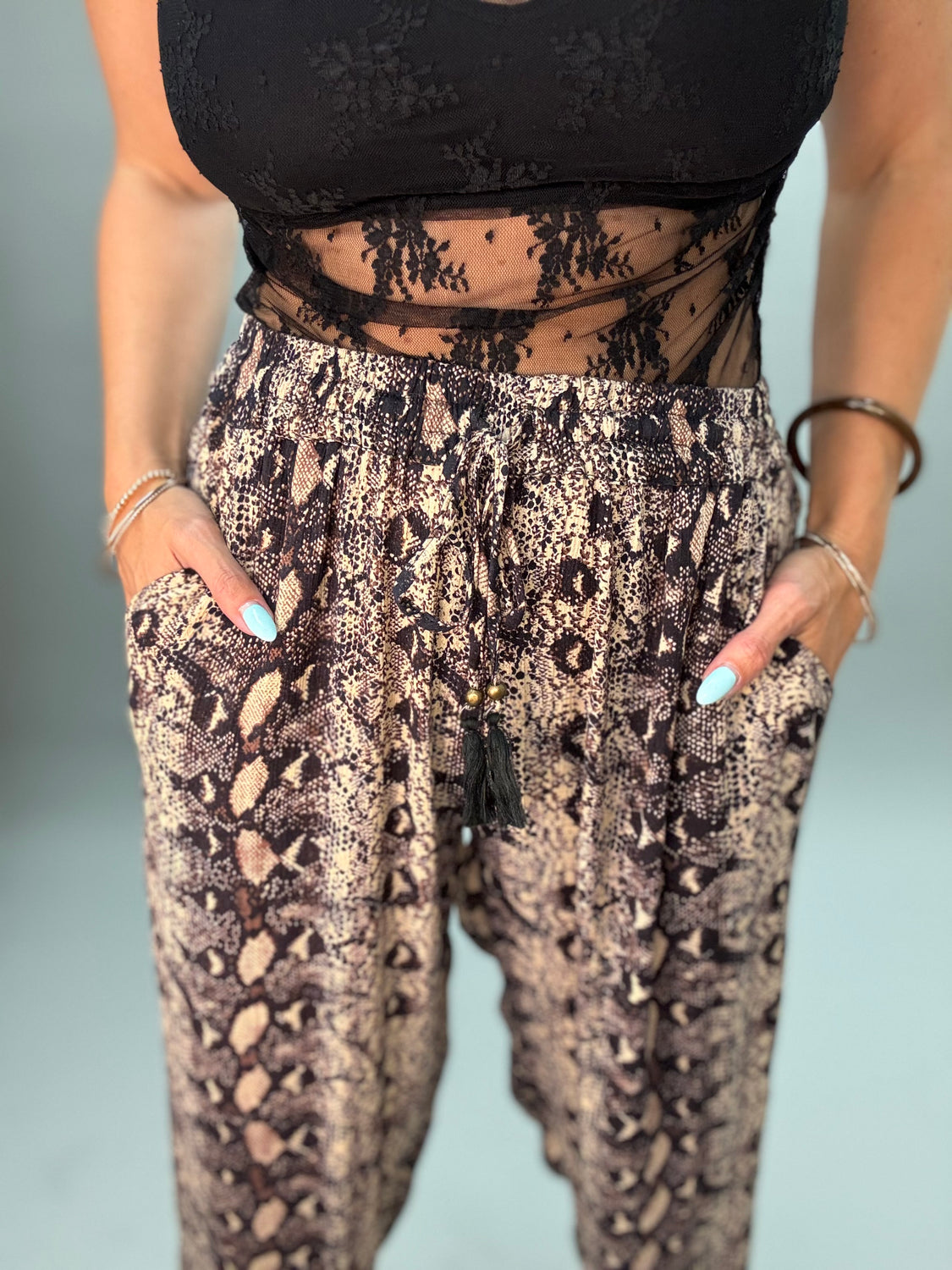 Snake Print Jogger Pants