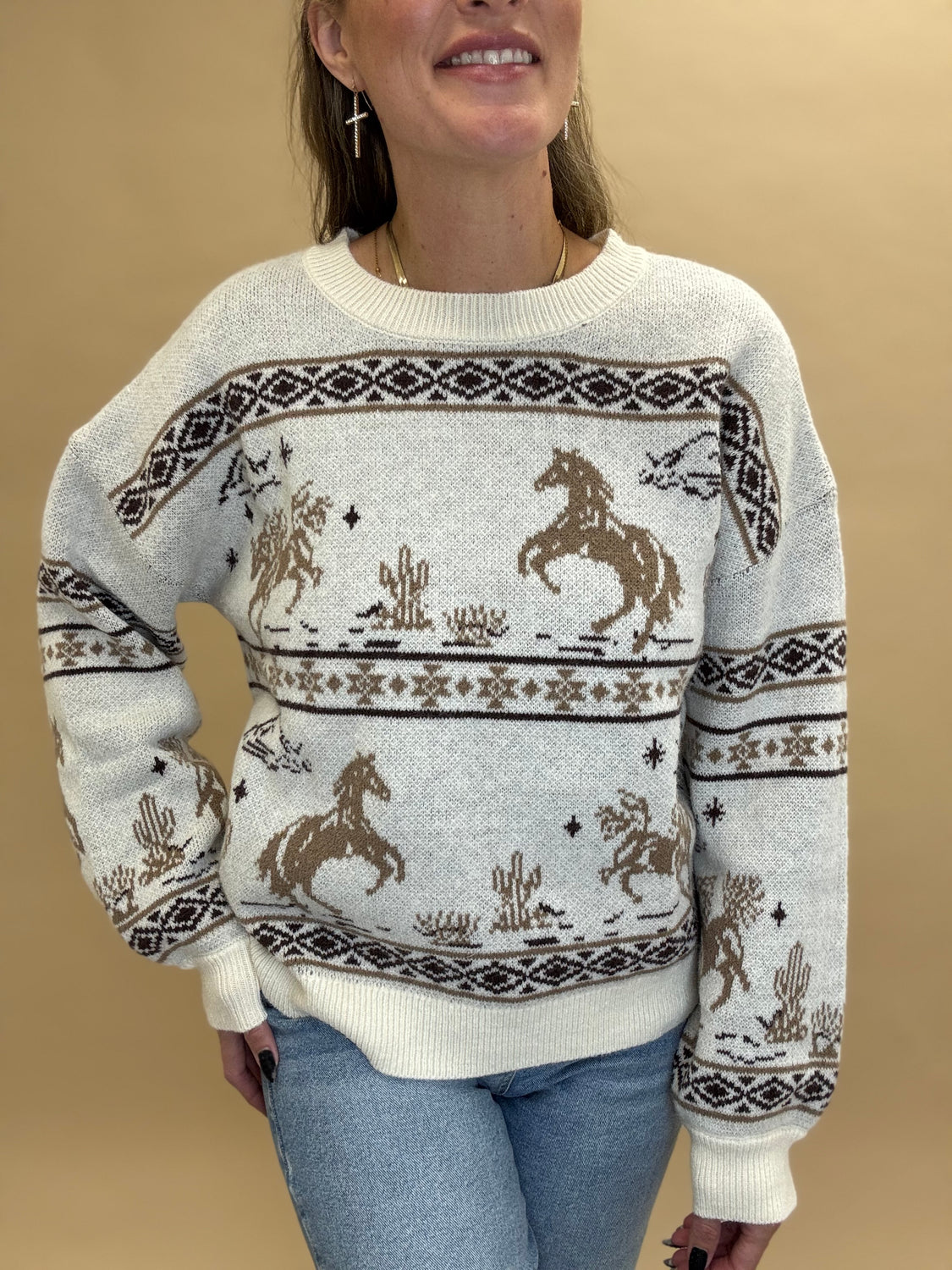 Winter West Knit Sweater Top