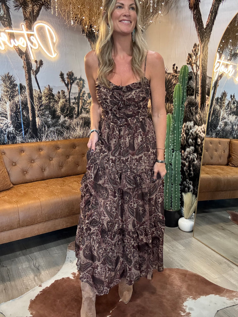 Autumn Paisley Maxi Dress
