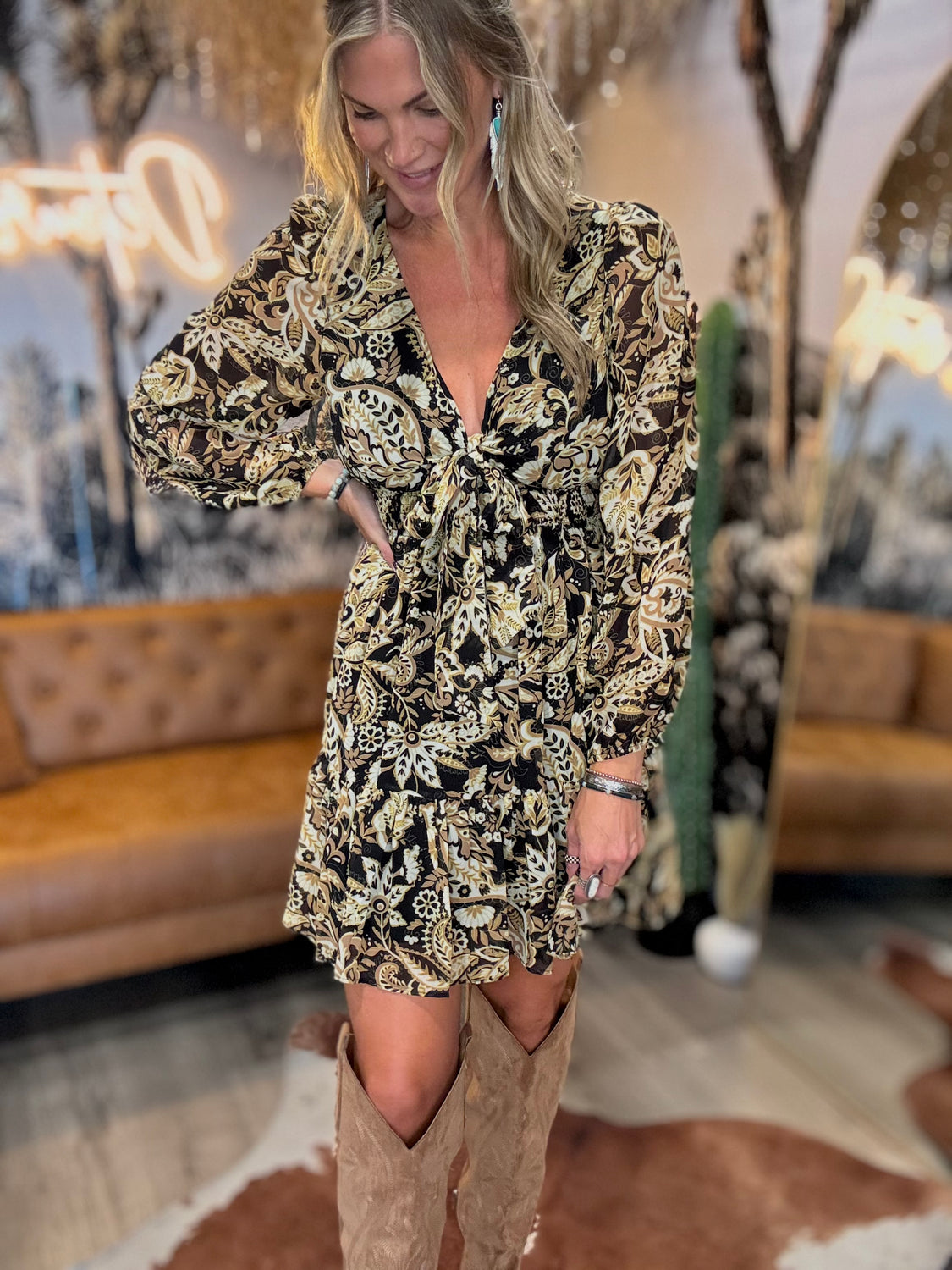 Ember+Oak Fall Floral Dress