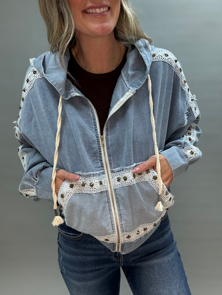 Wanderlust Denim Gauze Hoodie