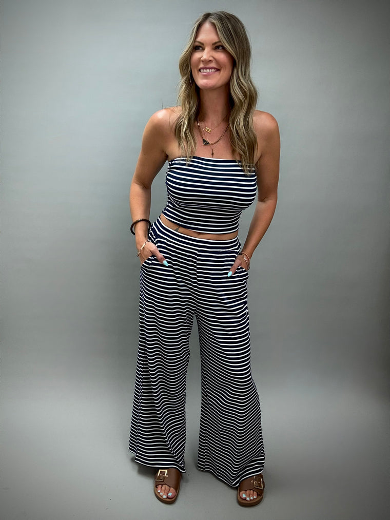 Jersey Girl Navy Stripe Set