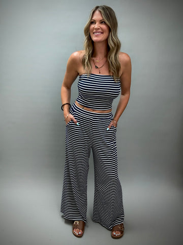 Jersey Girl Navy Stripe Set