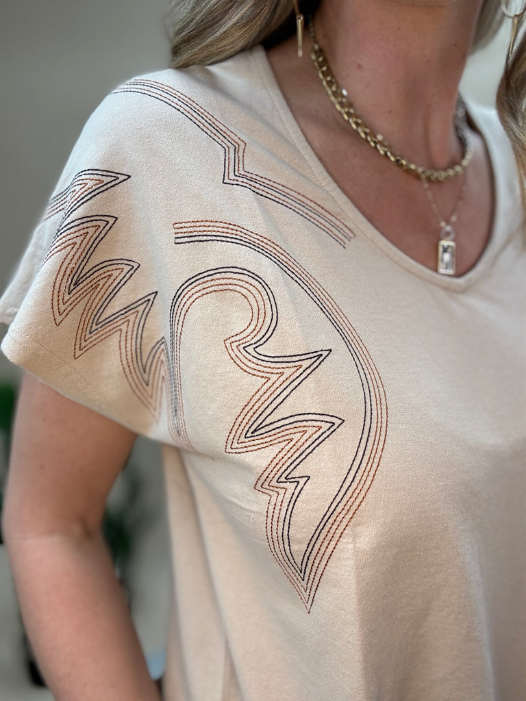 Boot Stitch Dolemen Top