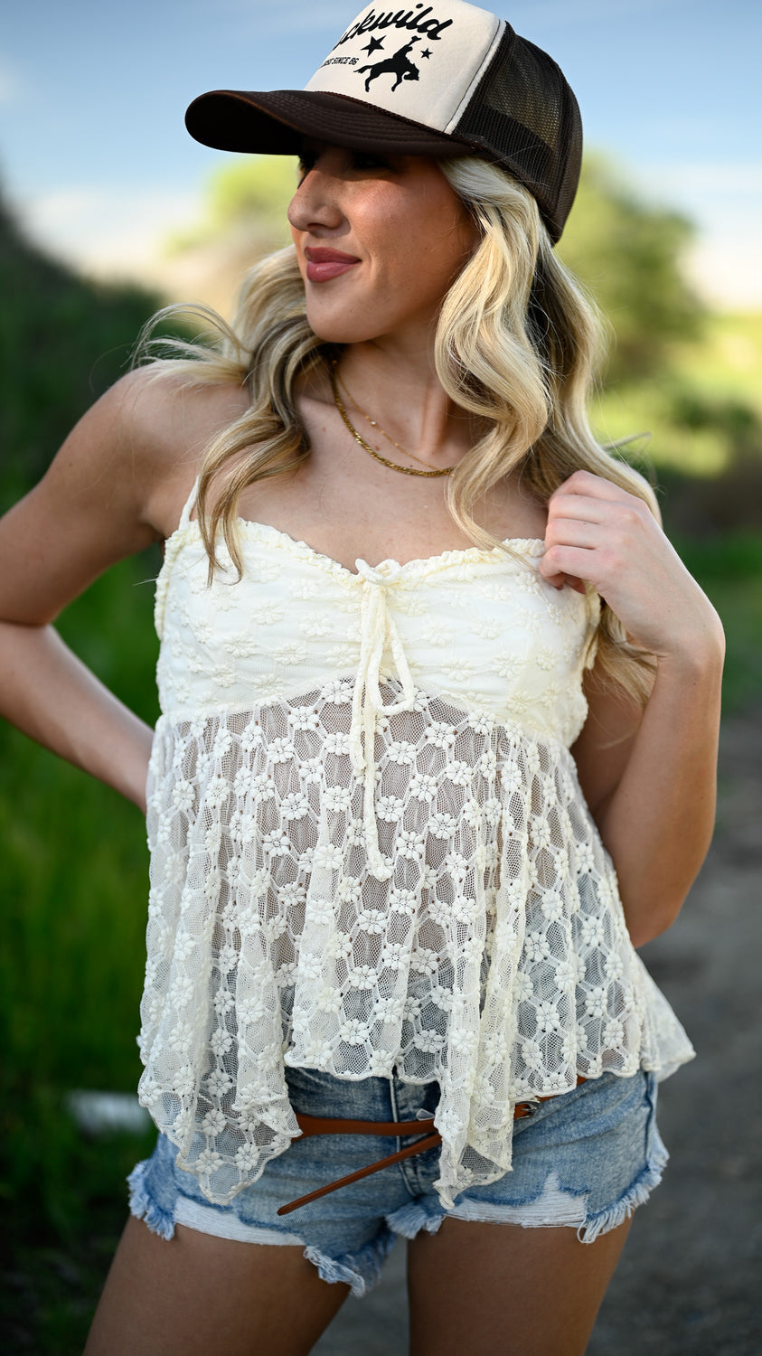 Layered Lace Halter Top
