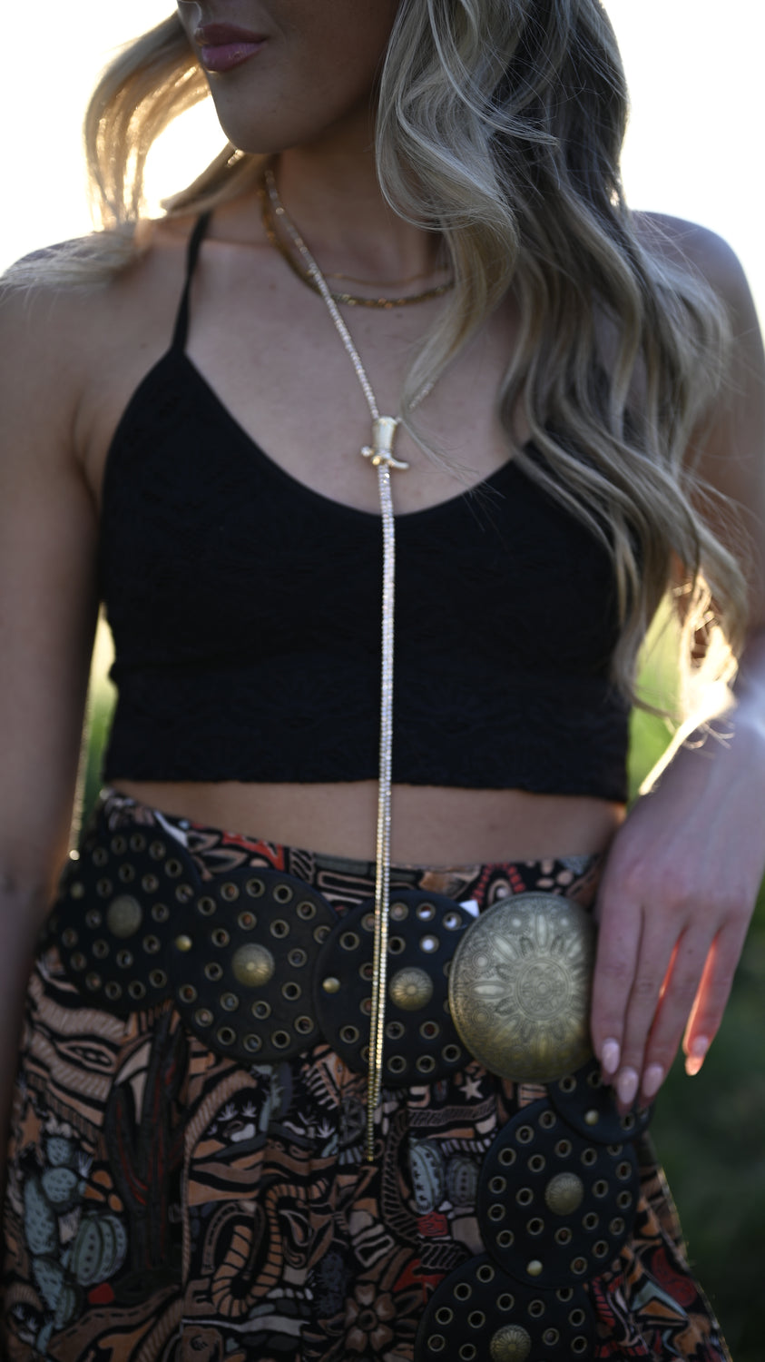 Cowboy Boot Bolo Necklace