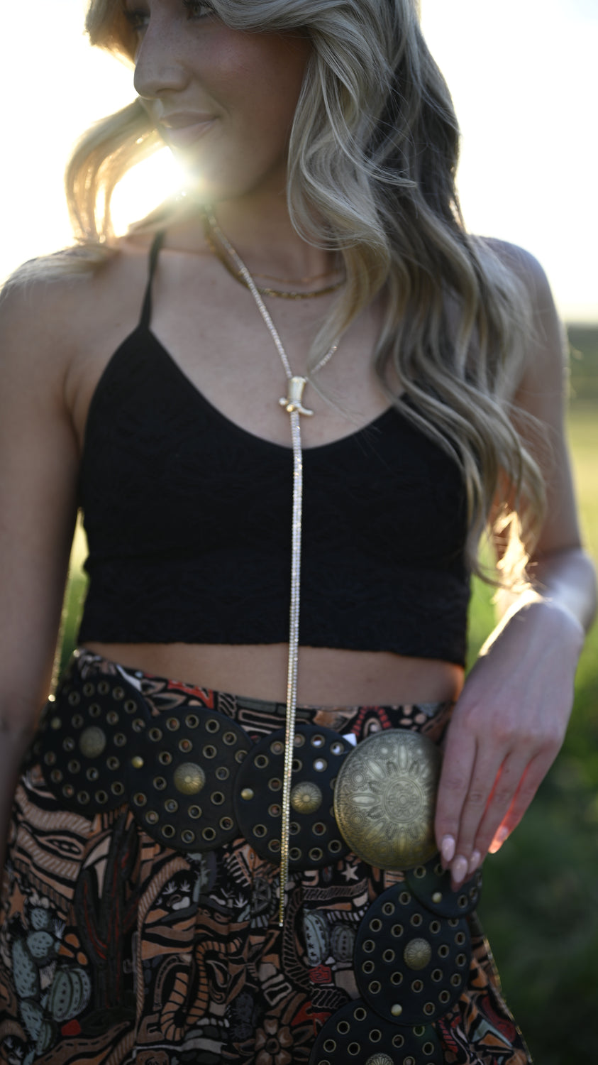 Cowboy Boot Bolo Necklace