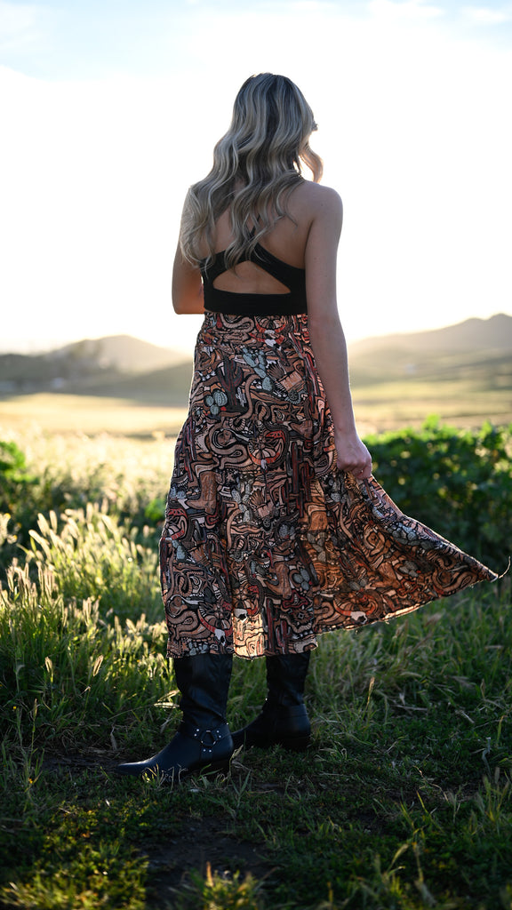 Santa Fe Western Print Skirt