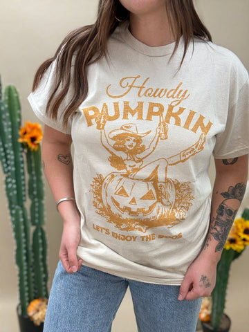 Howdy Pumpkin Over Sized  T-Shirt