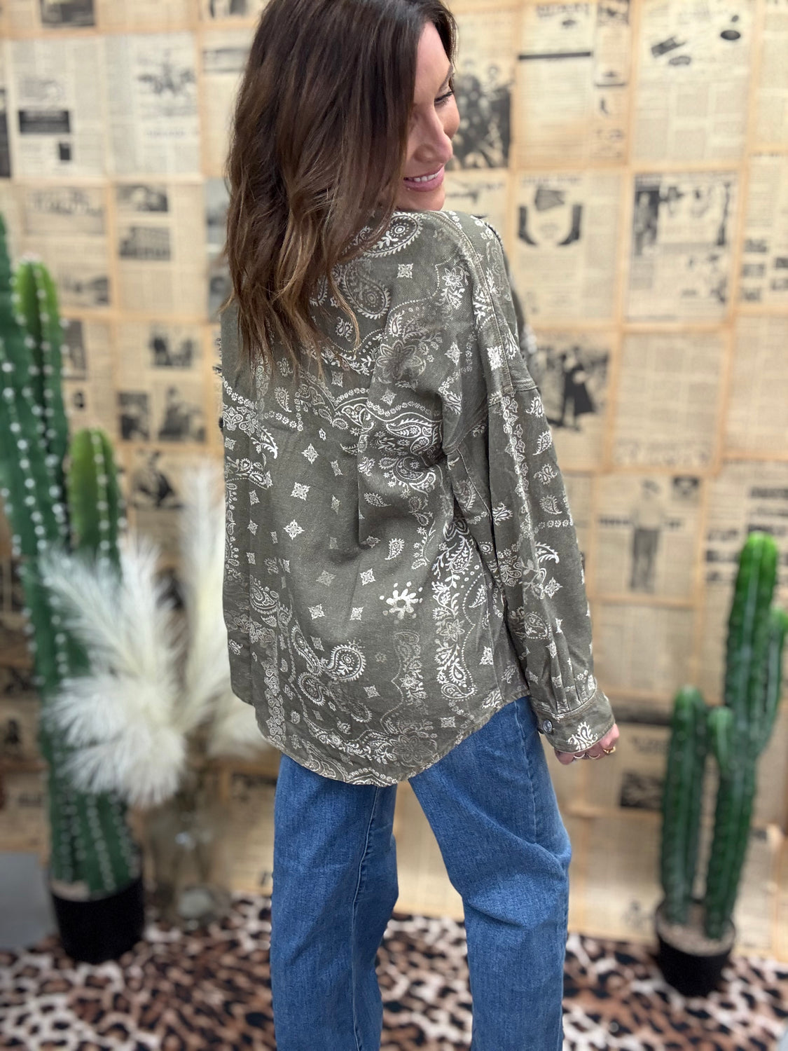 Vintage Army Paisley Shacket