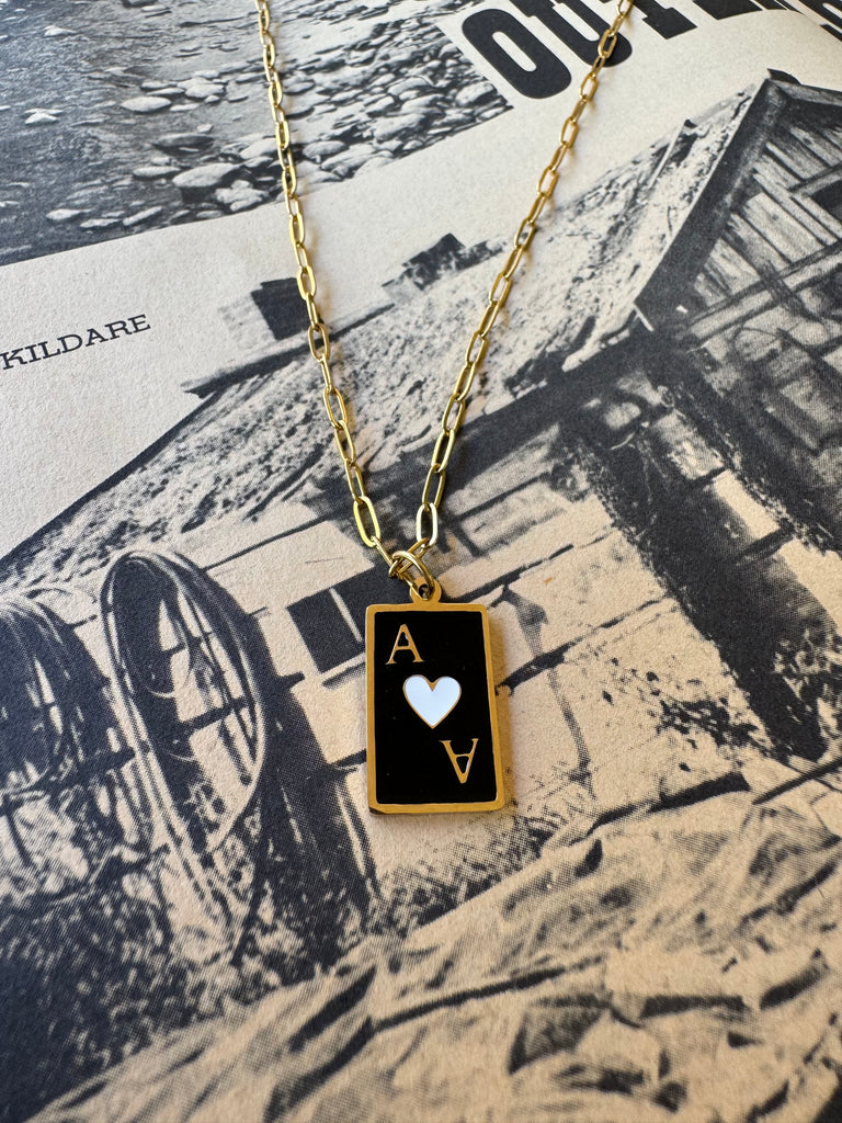 Ace Of Hearts Paperclip Chain Necklace