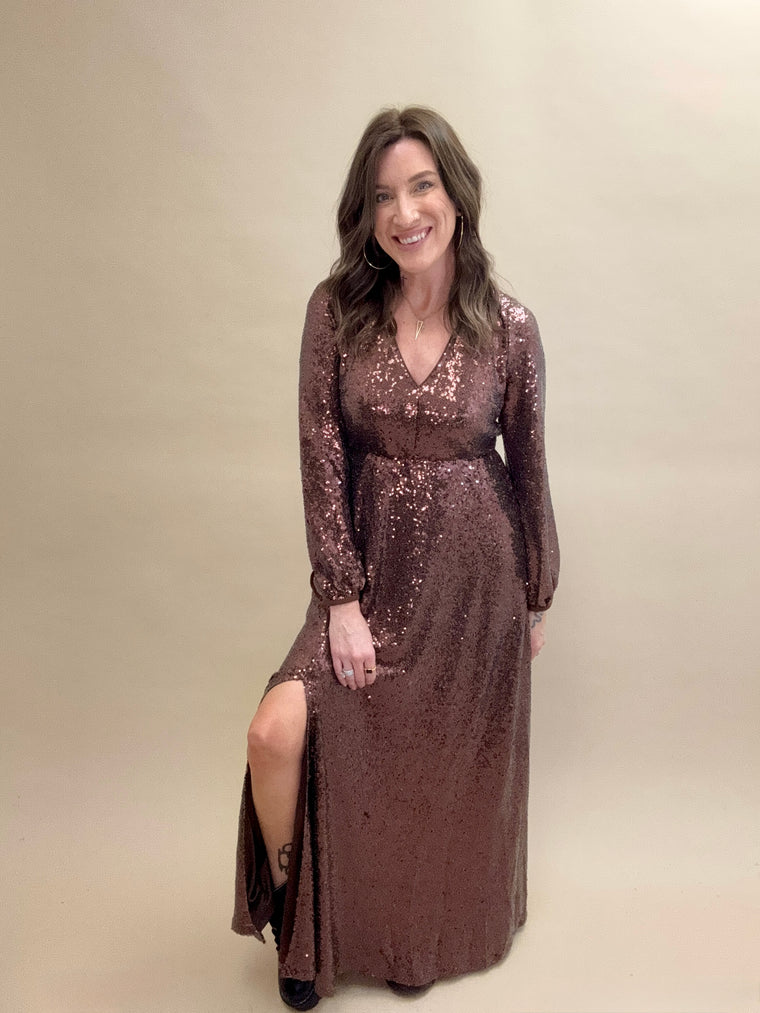 Bronzed Sequin Dress