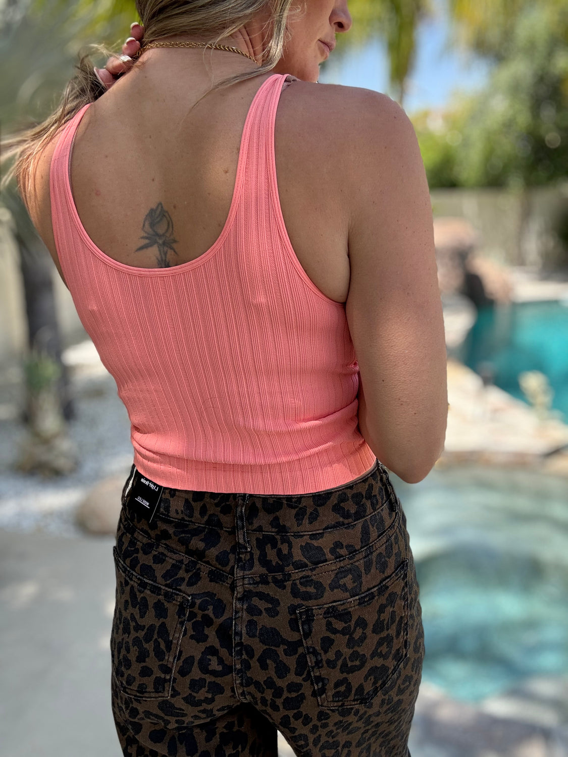 Ribbed V-Neck Tank Top