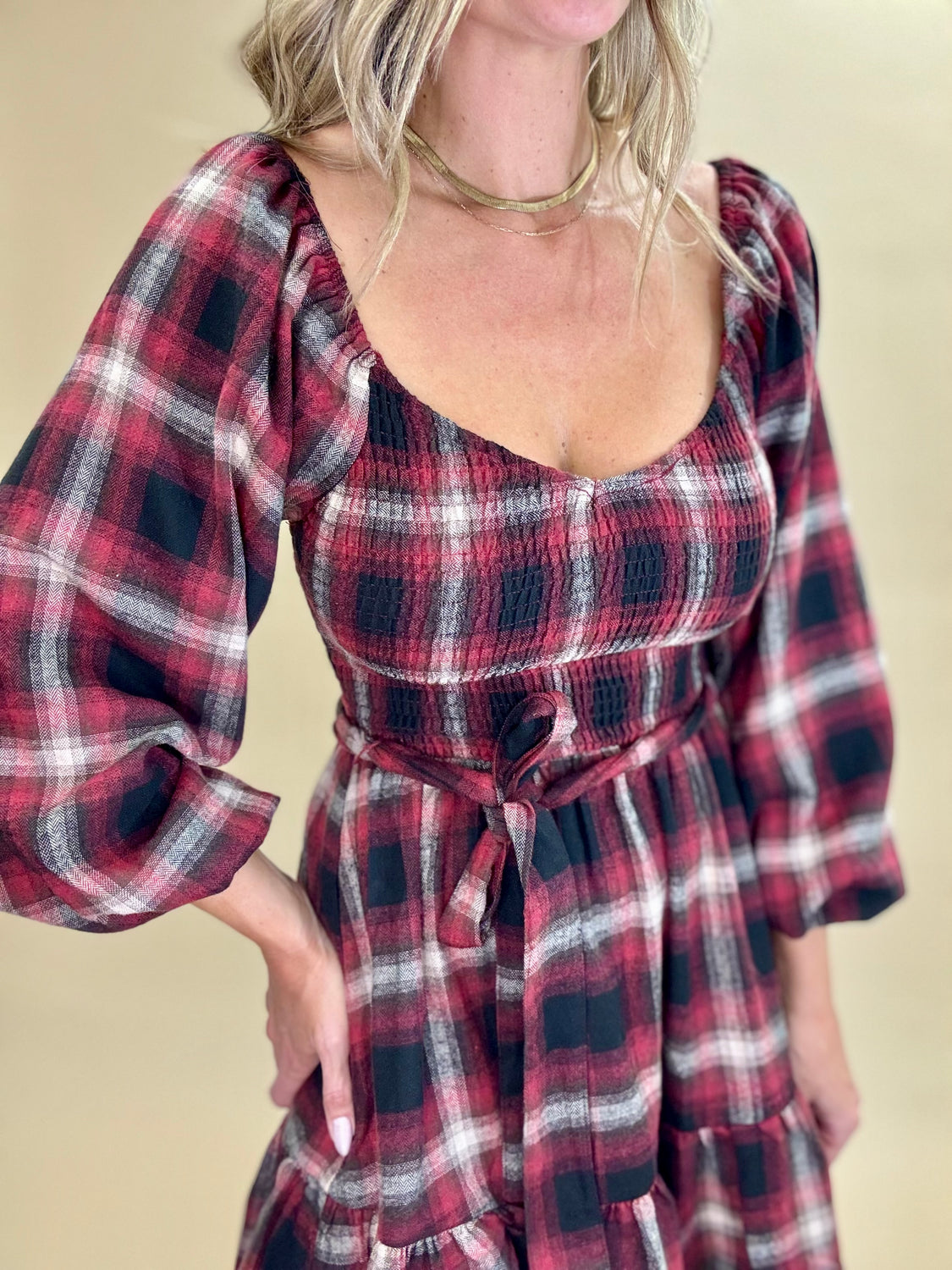 Playful Plaid Swing Dress