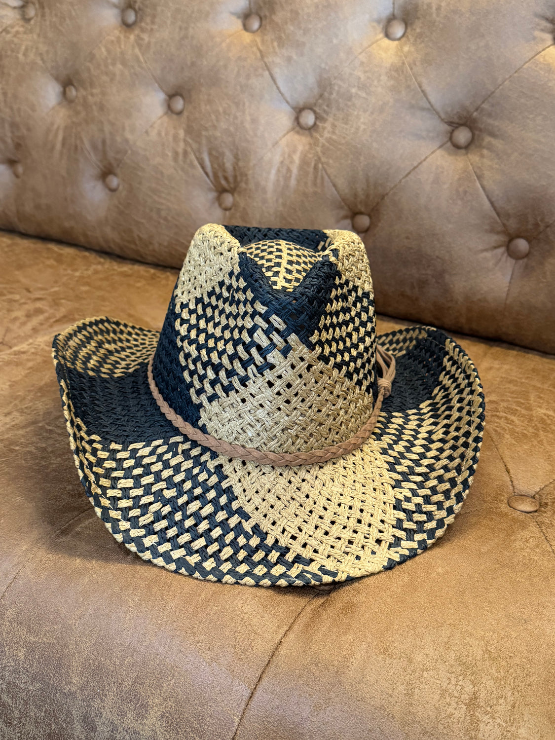 Two Tone Straw Hat