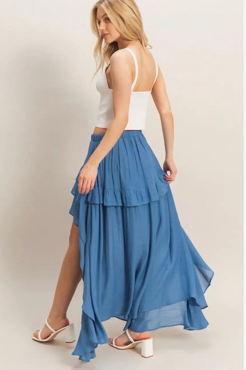 Sloan Ruffle High Low Skirt