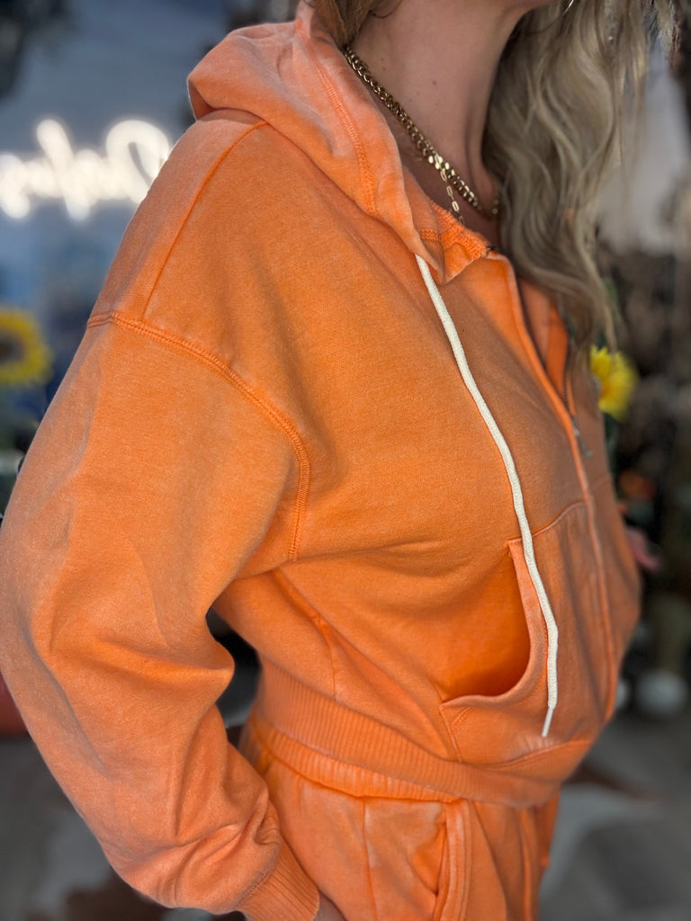 Cozy Campfire Orange Zip Up