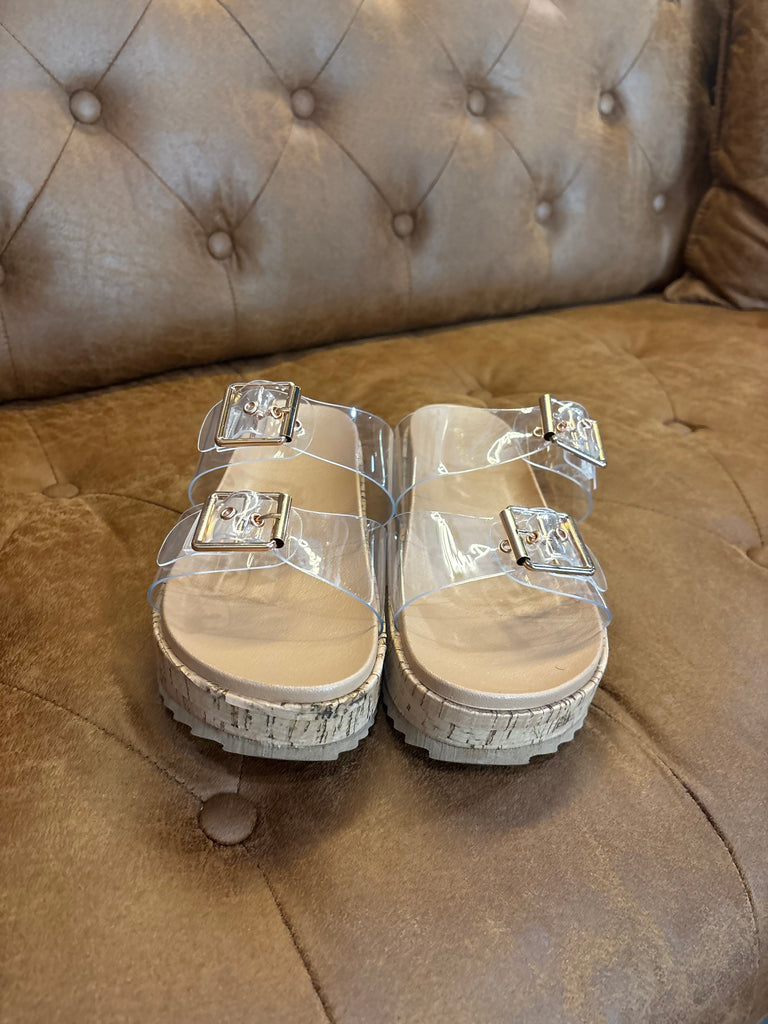 Clear Strap Platform Sandal