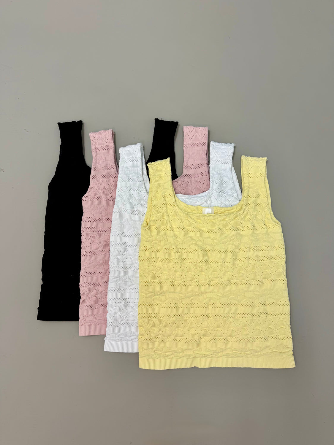 Stripe Lace Embossed Tank Top