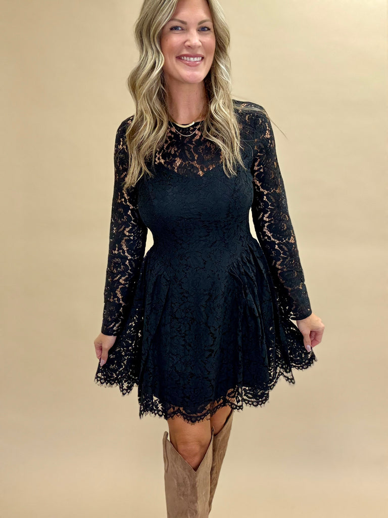 Enchanted Lace Long Sleeve Mini Dress