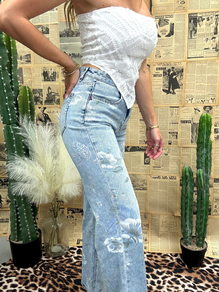 Wildflower Cropped Denim Jeans