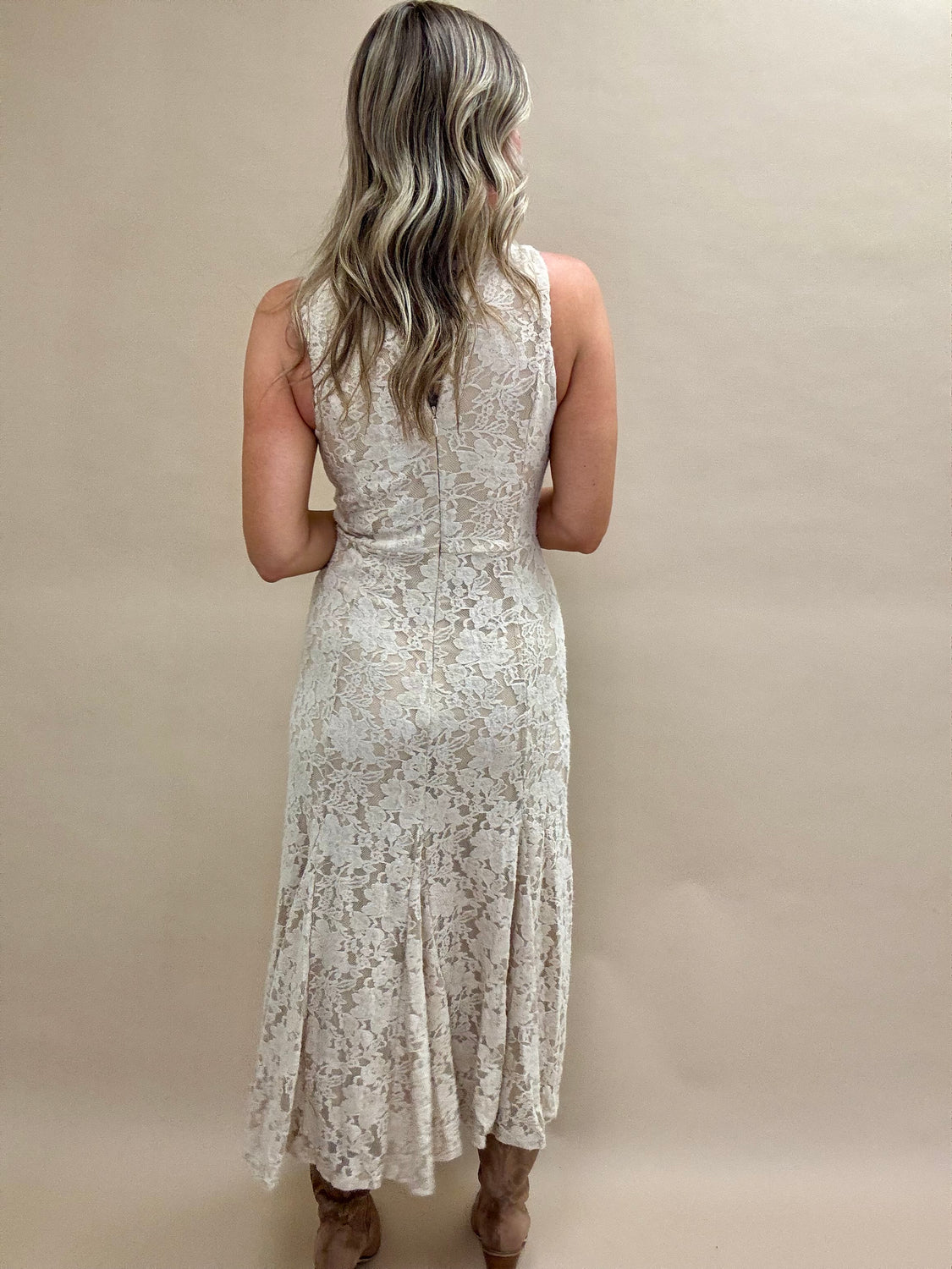 Frosted Lace Midi Dress