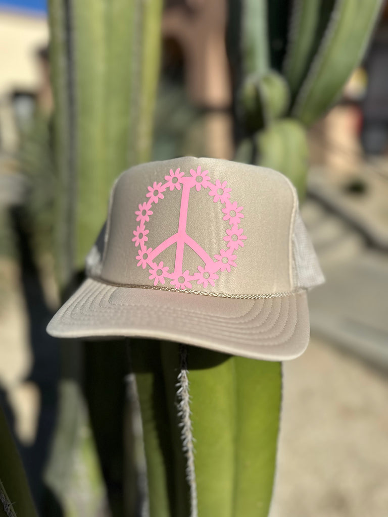 Flower Child Peace Trucker Hat