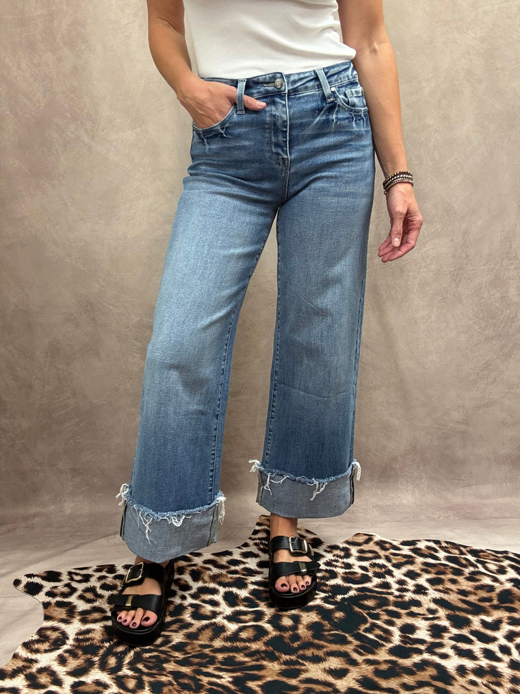 Kennedy Wide Leg Cuff Risen Jeans