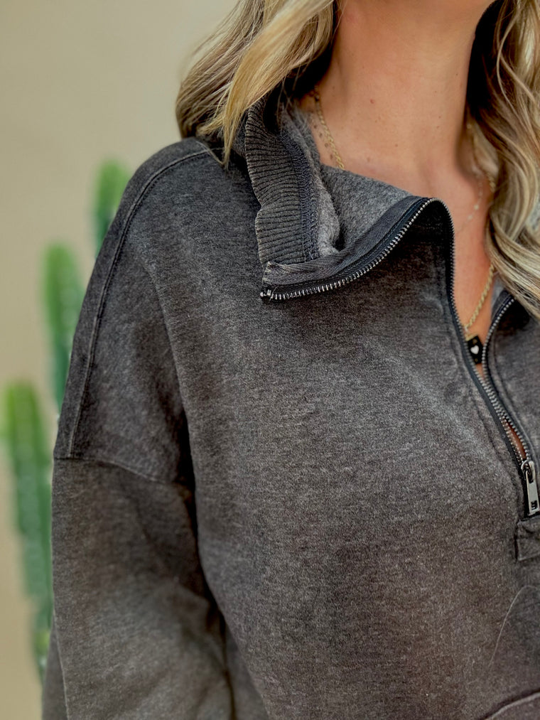 Mesa Black Acid Washed Sweatshirt