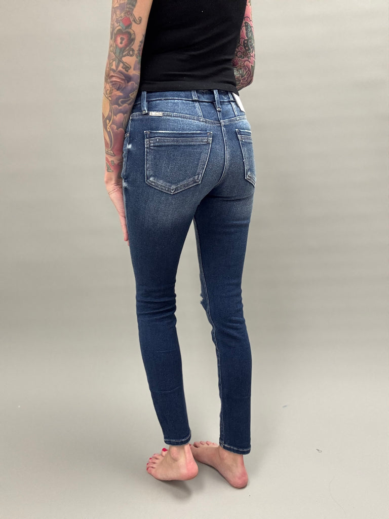 Indigo Distressed Skinny Kancan Jeans