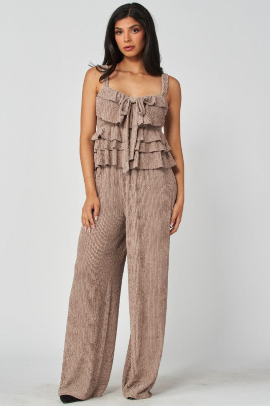 Champagne Ruffle Pant Set