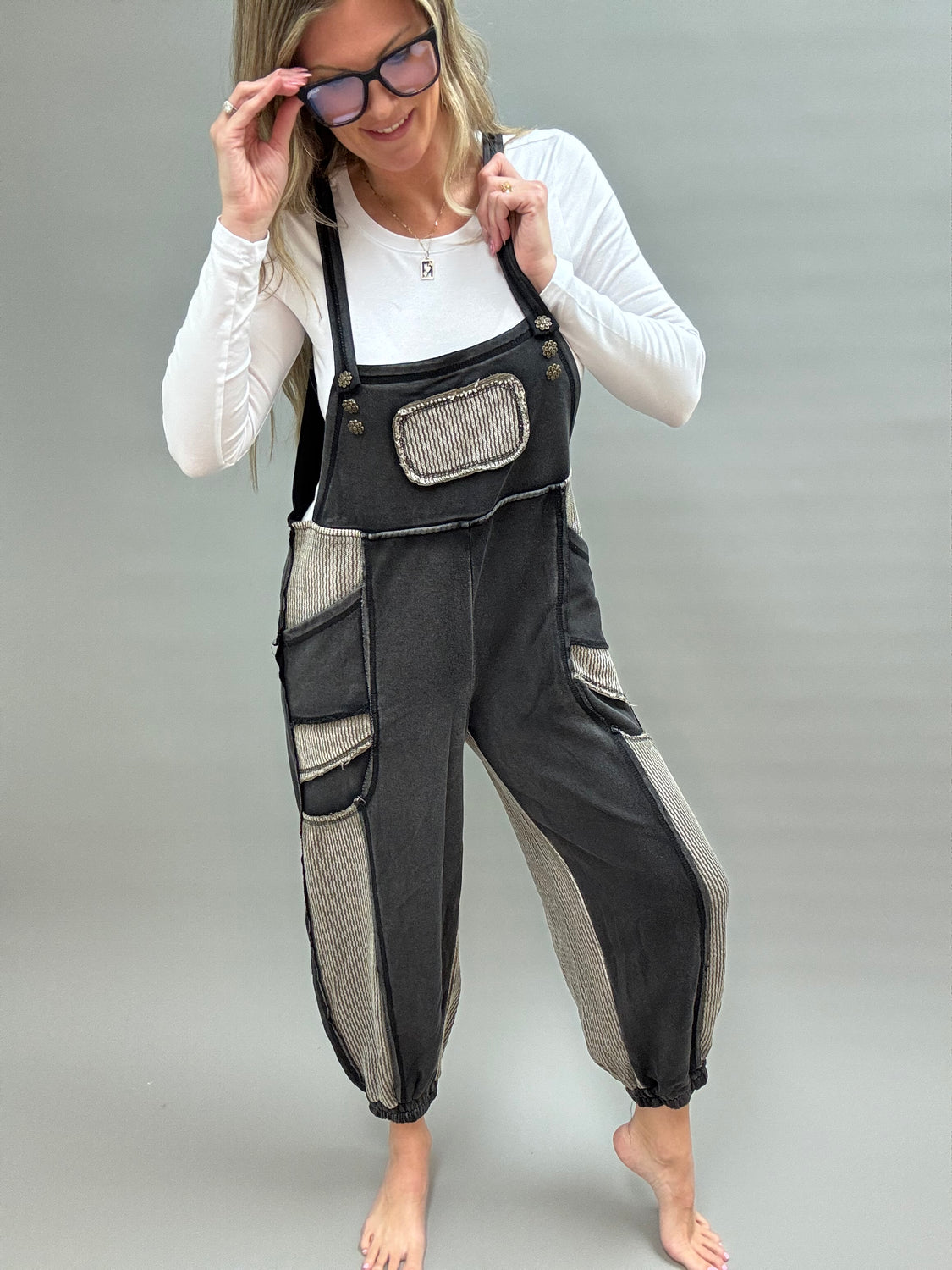 Canyon Quilted French Terry Overalls