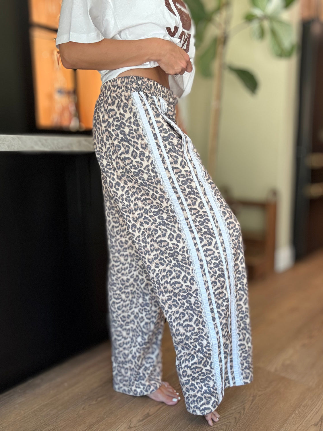Leopard+Lace Track Pants
