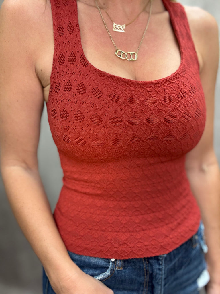Diamond Texture Stretch Tank