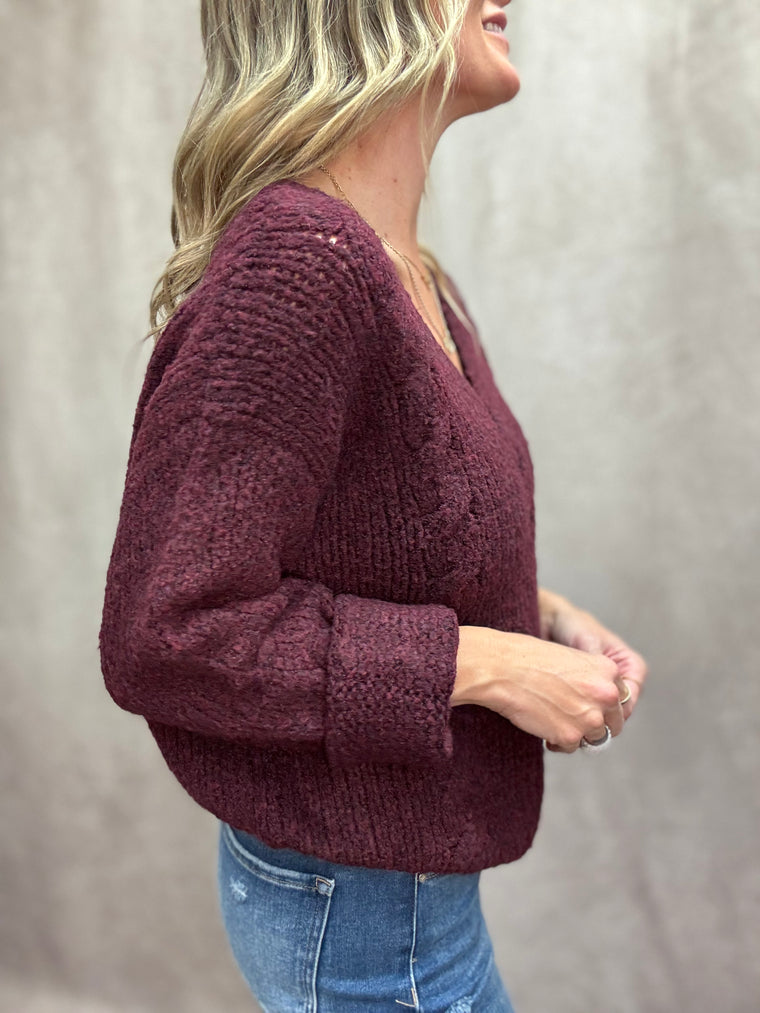 Cabernet Chunky Knit  Sweater