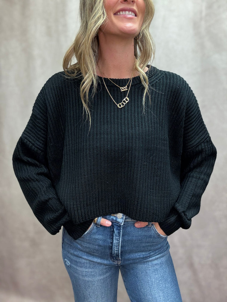 Onyx Knit Cropped Sweater