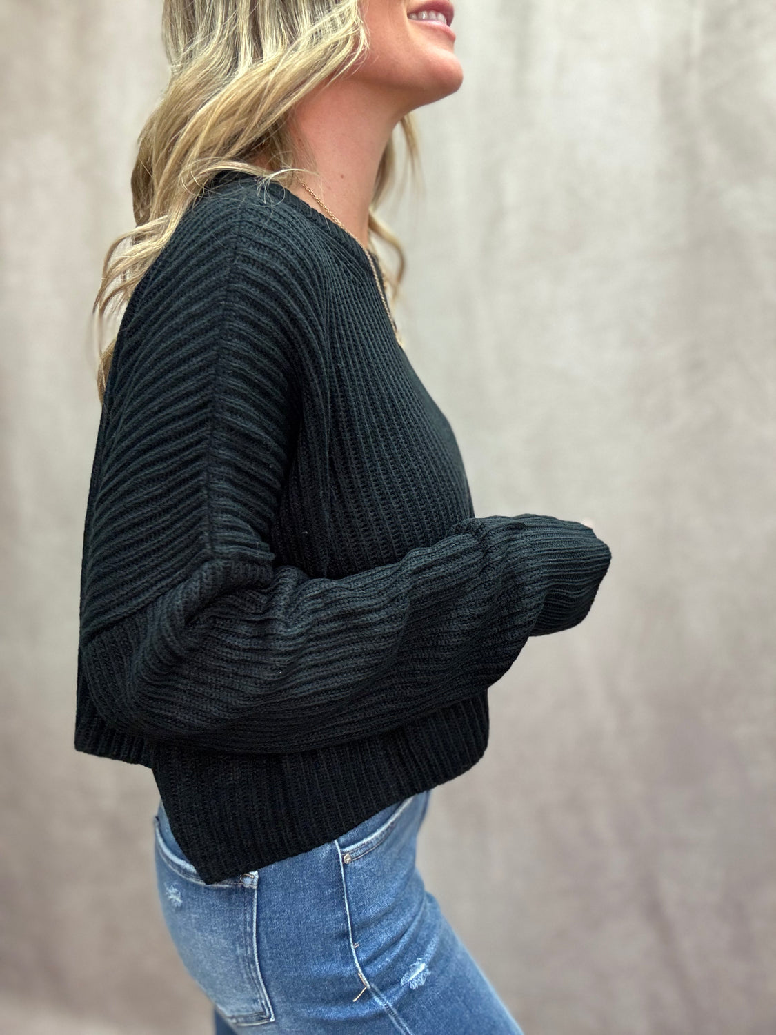 Onyx Knit Cropped Sweater